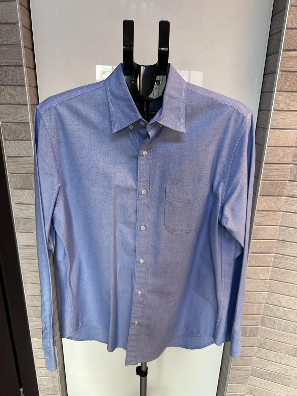 J. Crew Men's Light Blue Pina Cotton Button-Down Dress Shirt
